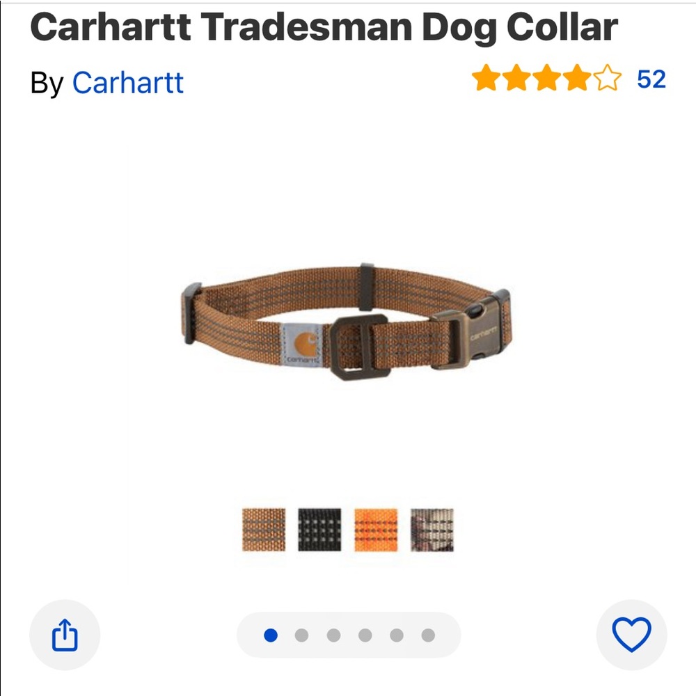 Brown Carhartt Dog Collar - Large